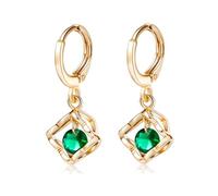 Orecchini da sposa, orecchini dorati da donna pendenti con cuore cavo e ciondolo con zirconia cubica, 11 x 27 mm, per la festa della mamma, gioielli classici, 11x27MM, base placcata oro rosa, Zirconia