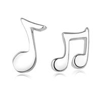 Orecchini da uomo, argento placcato argento, simboli musicali sbilanciati, 8 mm, per gioielli da donna