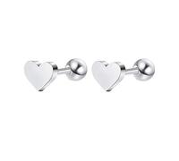 Orecchini da uomo, in acciaio inox, a forma di cuore, per la festa della mamma, gioielli, Silber, Acciaio inossidabile, Nessuna pietra preziosa