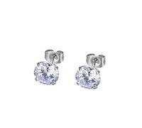 Orecchini da uomo, in acciaio inox, da donna, in argento, rotondi, 3/8 mm, con zirconi, per la festa del papà, gioielli, Edelstahl Rund 7mm mit Zirkonia Rundform, Acciaio inossidabile, Zirconia cubica