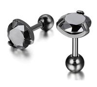 Orecchini da uomo nero Royal King Crown nero-7 mm