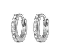 Orecchini da uomo, orecchini da donna, set argento placcato argento, cerchio con zirconi, 8 x 2 mm, per uomini, anniversari gioielli