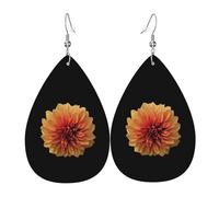 Orecchini Dalia arancioni da donna, orecchini colorati in pelle a goccia per le donne alla moda, orecchini a goccia gioielli