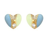 Orecchini d'amore abbinati a colori macaron piccoli orecchini a vento dolce e fresco con zircone a forma di cuore