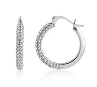 Orecchini d'argento 925, orecchini d'argento da donna, orecchini a cerchio con zirconi AA orecchini anallergici grandi e piccoli d'argento per donne, ragazze e gioielli.