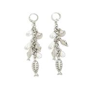 Orecchini d'argento con conchiglia di stelle marine per le donne Seashell Pesce ciondolo orecchino a goccia Boho Beach Oceano vacanze estive Accessori per gioielli