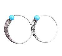 Orecchini d'argento d'epoca Turchese Court Thai Silver Orecchini Gioielli Regali per le donneAgile e professionale.