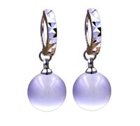 Orecchini d'Argento di Moda per Le Donne Party Cute Ball Crystal Lever Back Earring Jewelry Girl Lady Gift Clever And Attractive