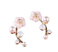 Orecchini decorativi da donna con conchiglie popolari in oro con margherite e perle finte, design pratico