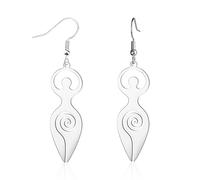 Orecchini Della Dea A Spirale Wicca Orecchini Pendenti Simbolo Orecchino Di Gravidanza In Acciaio Inossidabile Gioielli Pagani Da Donna (Argento)