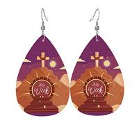 Orecchini della Settimana Santa per le donne Orecchini pendenti a goccia in pelle leggera per ragazze