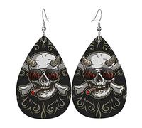 Orecchini Demone Teschio Morte Nera Orecchini In Pelle Confortevoli Orecchini Pendenti Lunghi Leggero Orecchini Pelle Donna Per Decorazioni Bambina Festa