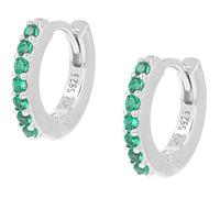 Orecchini di Amen. Orecchini in argento 925 con zirconi verdi di colore rodio, diamentro di 1,2 cm; zirconi diamentro di 1 mm. La referenza è: ET1BVE