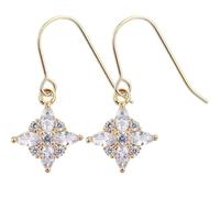 Orecchini di atmosfera delicata, Orecchini di lusso a quattro angoli con stelle zircone, squisiti accessori versatili, adatti per il pendolarismo quotidiano e l'abbigliamento da dating delle donne