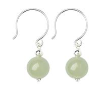 Orecchini di chiusura per bambini Simple Basic Gemstone Round 8 mm Bead Drop Dangle Earrings for Women Teen Secure French Fish Hook Wire .925 Silver Birthstones More Colors Orecchini a candela, Taglia