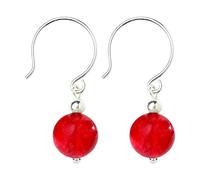 Orecchini di chiusura per bambini Simple Basic Gemstone Round 8 mm Bead Drop Dangle Earrings for Women Teen Secure French Fish Hook Wire .925 Silver Birthstones More Colors Orecchini a candela, Taglia