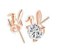 Orecchini di coniglietti di Pasqua, orecchini a perno di Pasqua per donne,STERLING SIGNAGGI SIGNATIVI - Gioielli in argento sterling, gioielli scintillanti per il compleanno delle vacanze di Pasqua