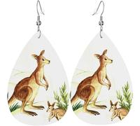 Orecchini Di Cuoio Australian Animals Pattern Confortevoli Orecchini Pendenti Lunghi Leggero Ciondolo Orecchio Per Vacanze Festa Bambina