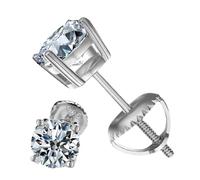 Orecchini di Gemme - Orecchini da 2 carati con gemma da laboratorio - 1 paio di gioielli in argento lucido per moglie fidanzata sorelle madre, regalo per viaggio appuntamento spiaggia matrimonio