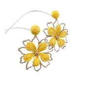 Orecchini di Girasole da Donna Bohemian Fatti a Mano Leggero Vite Fiore Ciondolo Avvolto Rampa a Gradiente Statement Primavera Estate Tropicale Spiaggia Rattan Gioielli per le Vacanze Regali