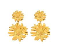 Orecchini di girasole d'oro da donna orecchini pendenti floreali a fiori doppi alla moda accessori per gioielli