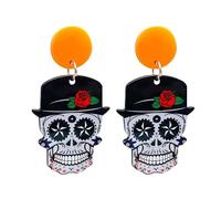 Orecchini di Halloween Orecchini di Halloween con bordo da Europa e America Orecchini in acrilico con zucca Halloween1 (A, 5.5cm)