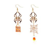 Orecchini di Halloween per le donne Goth Pumpkin Spooky Spider Orecchini Costume Gotico Vacanza Gioielli Goth Costumi Accessori, Zinco, Nessuna pietra preziosa