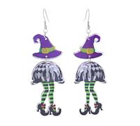 Orecchini di Halloween per le donne spettrali cappello da strega stivali fantasma cowboy cowgirls acrilico goccia orecchini pendenti Halloween costume festa gioielli festival regali, Acrilico, Nessuna
