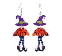 Orecchini di Halloween per le donne spettrali cappello da strega stivali fantasma cowboy cowgirls acrilico goccia orecchini pendenti Halloween costume festa gioielli festival regali, Acrilico, Nessuna
