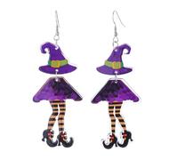 Orecchini di Halloween per le donne spettrali cappello da strega stivali fantasma cowboy cowgirls acrilico goccia orecchini pendenti Halloween costume festa gioielli festival regali, Acrilico, Nessuna