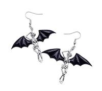 Orecchini di Halloween Trappole Halloween Tema Auricolari Gioielli In Lega Accessori Per Le Donne Ragazze Gothic Punk Ali, Taglia unica, come descritto