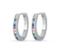 Orecchini di Luca Barra da donna. Orecchini in acciaio con cristalli multicolor. Orecchini di diametro: 18 mm. La referenza è OK1240