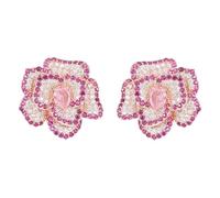 Orecchini Di Lusso Leggeri Di Alta Qualità Con Rose, Orecchini Tridimensionali Con Intarsi Di Zirconi A Forma Di Fiore Alla Moda(I)