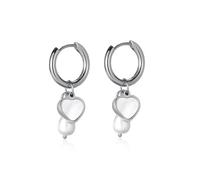 Orecchini di modo Femminile In Acciaio Inox Amore Mothershell Temperamento Pendolari Vento D'Acqua Dolce Perla, Misura unica, Agata