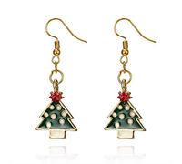 Orecchini di Natale, 1 Paio Placcato in Oro Festival di Natale Orecchino a Tema Gioielli di Moda per Donne Ragazze Albero di Natale Verde Portatile e utile Durable Design