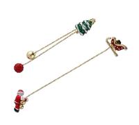Orecchini di Natale in lega con nappe lunghe anelli per le orecchie gioielli per feste accessori per feste orecchini fiocco