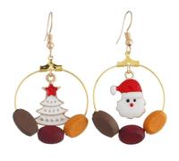 Orecchini di Natale per Ragazze, Albero di Natale di Babbo Natale alla Moda a Forma Rotonda con Borchie Orecchini Asimmetrici Fantastico Regalo di Gioielli per Le Donne Durability And Fashion
