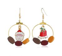 Orecchini di Natale per ragazze alla moda Santa Christmas Bell Circle Design Studs Cool Jewellery Gift For Women