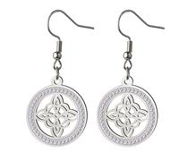 Orecchini di nodi di streghe per donne Orecchini di nodi celtici Nudo De Bruja Buona Fortuna Triquetra Trinità Gioielli Wicca Regali irlandesi (argento 2)