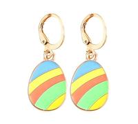 Orecchini di Pasqua per le donne Orecchini di coniglietto di legno di Pasqua Orecchini pendenti con uova di carota Orecchini primaverili eleganti e carini per le donne Ragazze Orecchini (C, One Size)