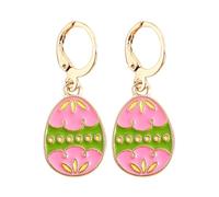 Orecchini di Pasqua per le donne Orecchini di coniglietto di legno di Pasqua Orecchini pendenti con uova di carota Orecchini primaverili eleganti e carini per le donne Ragazze Orecchini (H, One Size)