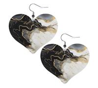 Orecchini Di Pelle Abstract Marble Black Simple Confortevoli Orecchini Donna Stampa Ciondolo Orecchio Per Bambina Vacanze Festa