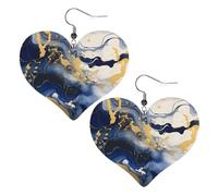 Orecchini Di Pelle Abstract Marble Blue Simple Confortevoli Orecchini Bambina Stampa Ciondolo Orecchio Per Bambina Mamma Vacanze