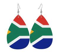 Orecchini Di Pelle South Africa Flag Stampa Orecchini In Pelle Confortevoli Ciondolo Orecchio Per Mamma Festa Vacanze