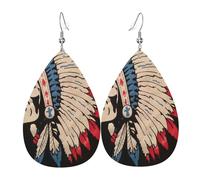 Orecchini Di Pelle Southwest Native American Retro Aztec Confortevoli Orecchini Bambina Stampa Waterdrop Di Orecchino Di Cuoio Per Decorazioni Bambina Vacanze