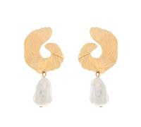 Orecchini di perle barocche a forma di C, orecchini retro in lega di zinco, accessori chic, donna leggera, abiti da pendolare, appassionati di vintage e occasioni ufficiali
