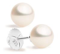 Orecchini di perle bianche rotonde per bambini e ragazze con dado a vite speciale SECRET & YOU - Disponibile in oro 18 carati o argento 925