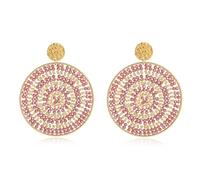 Orecchini di perle colorate per donna stile boho grandi orecchini pendenti fatti a mano gioielli alla moda idea regalo, Zinco, Non pietra preziosa