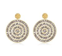 Orecchini di perle colorate per donna stile boho grandi orecchini pendenti fatti a mano gioielli alla moda idea regalo, Zinco, Non pietra preziosa