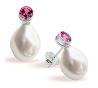 Orecchini dI Perle coltivate d'acqua dolce Barocca o Grandi Orecchini Ciondoli di Zirconia Cubica SECRET & YOU Design You & Me- Orecchini in argento sterling 925 con grande dado.
